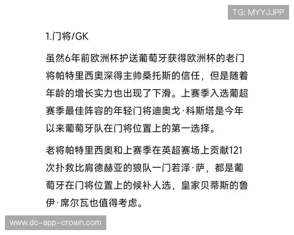 葡萄牙世界杯主力阵容解析攻防实力评估 葡萄牙世界杯主力阵容解析攻防实力评估